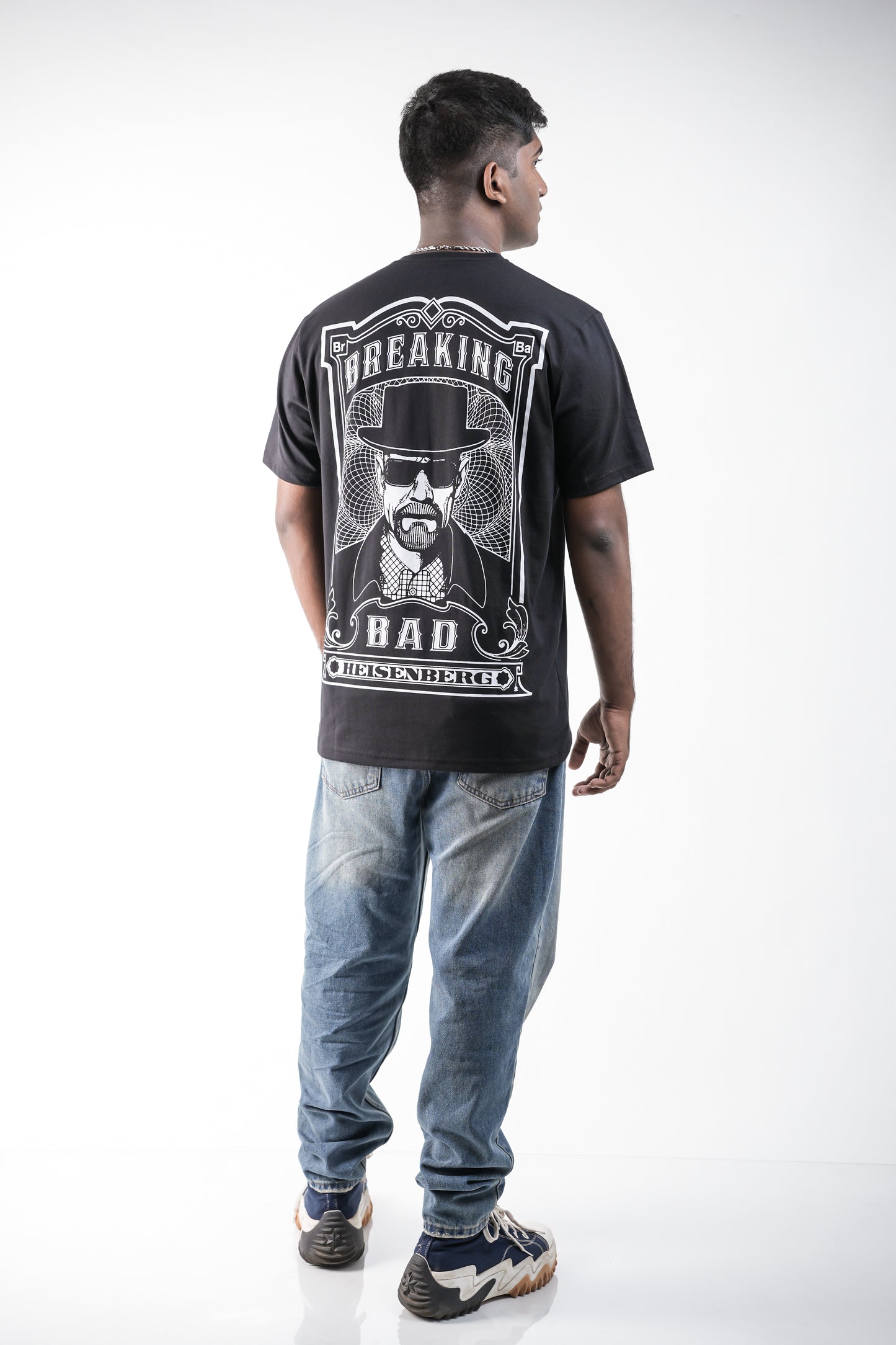 Black Heisenberg Tribute Oversized Crew Neck T-Shirt