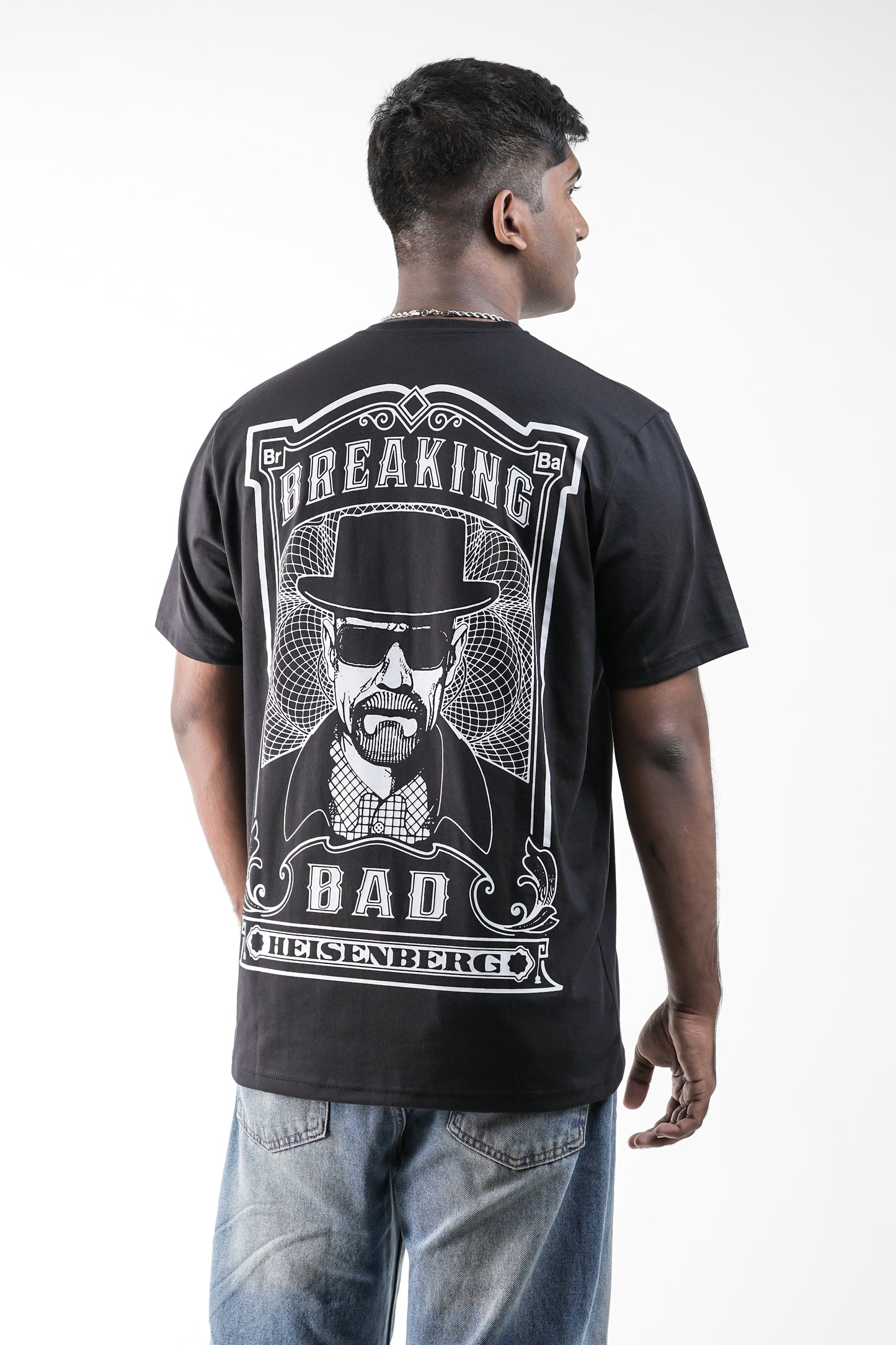 Black Heisenberg Tribute Oversized Crew Neck T-Shirt