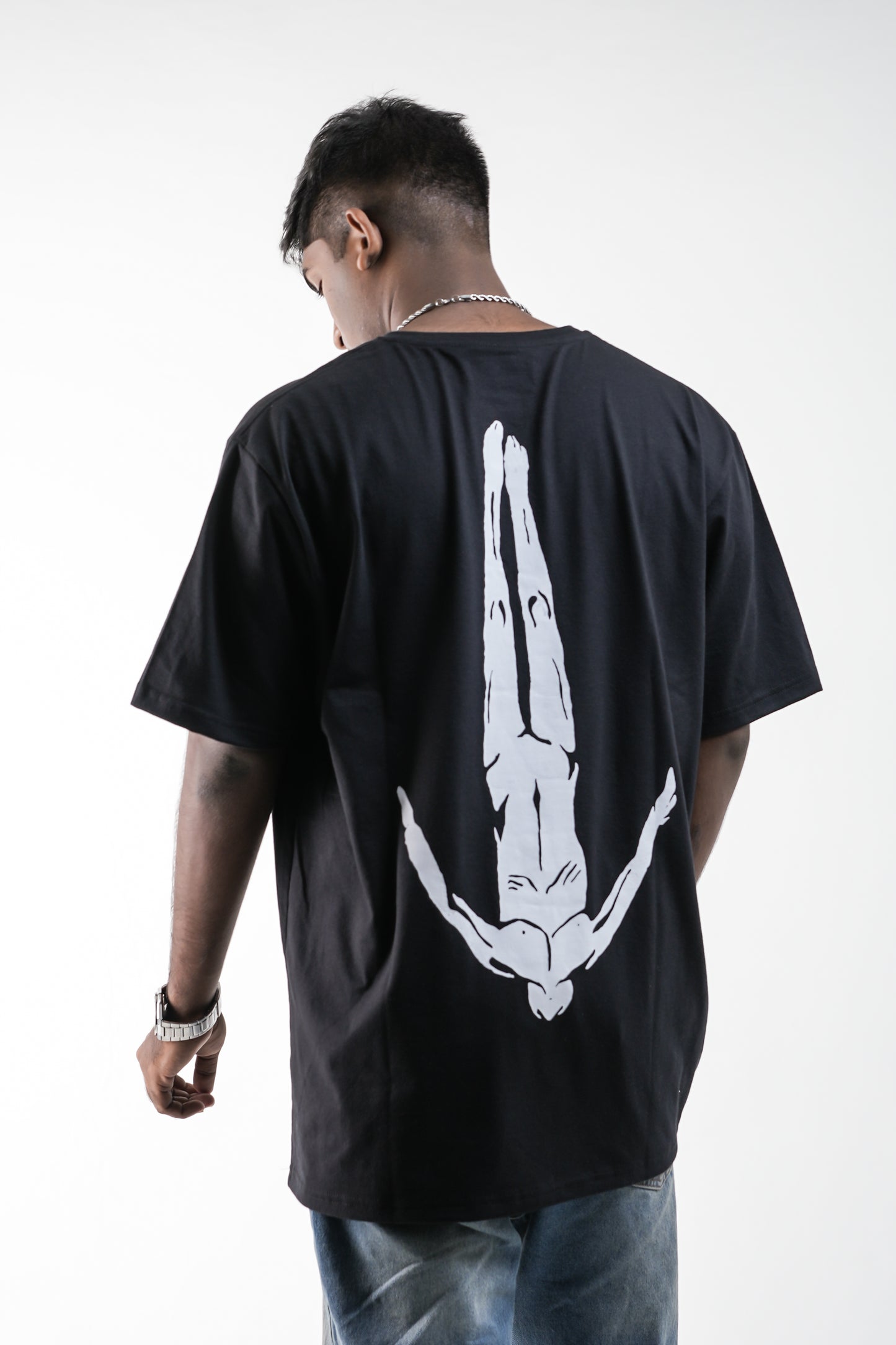 Black Afterlife Tribute Oversized Crew Neck T-Shirt