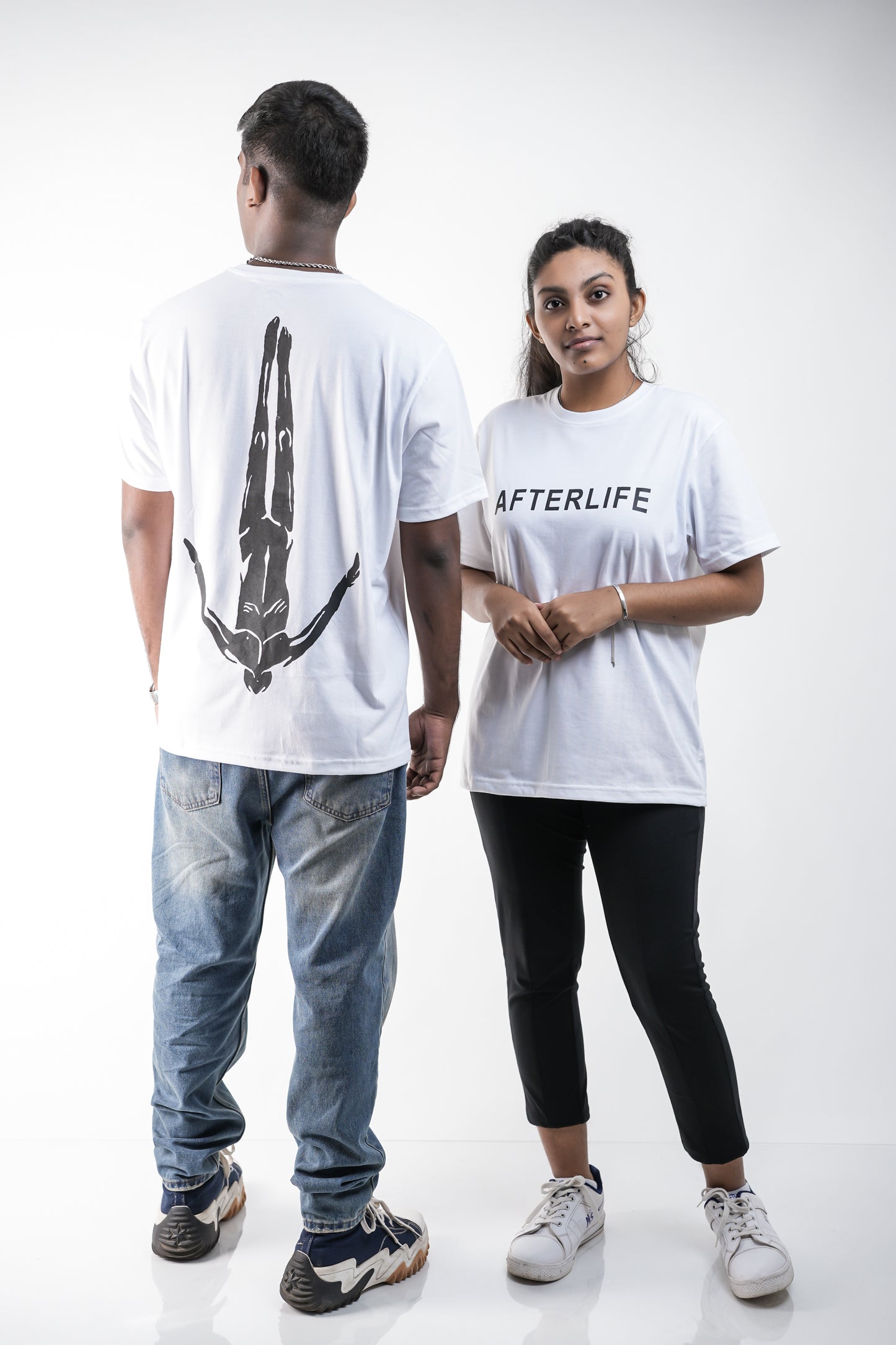 White Afterlife Tribute Oversized Crew Neck T-Shirt