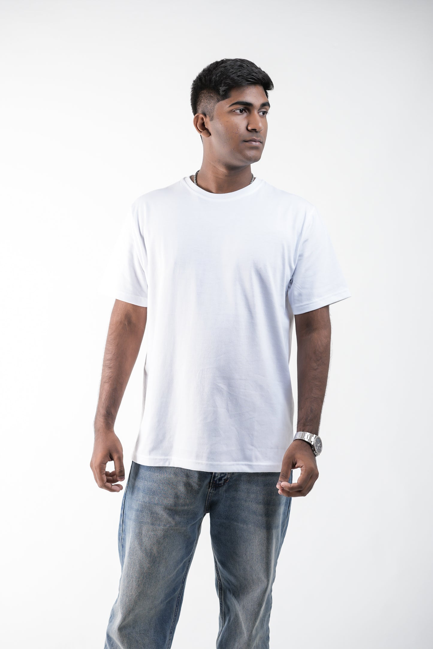 Super White Oversized Crew Neck T-Shirt