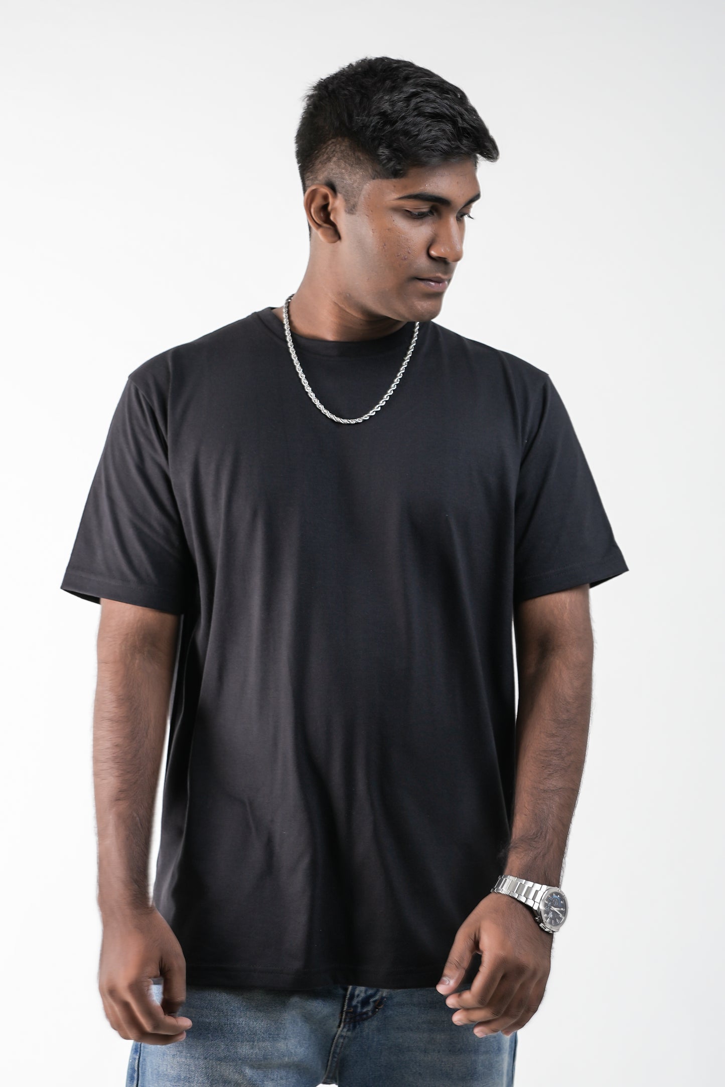 Raven Black Oversized Crew Neck T-Shirt