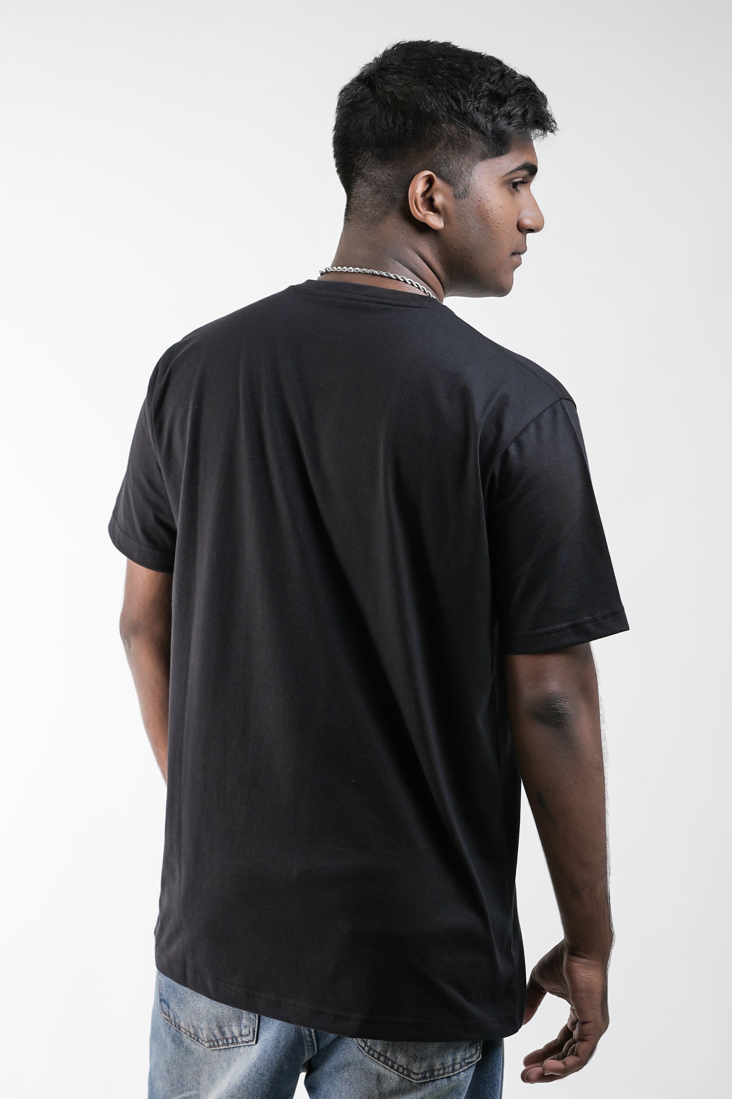 Raven Black Oversized Crew Neck T-Shirt